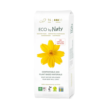 Органічні прокладки Eco by Naty Normal (без крилець), 14 шт 7330933176958 фото